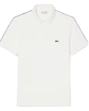 Lacoste Regular Fit Logo Stripe Polo Shirt - White