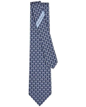 Ferragamo Logo Tie - Blue