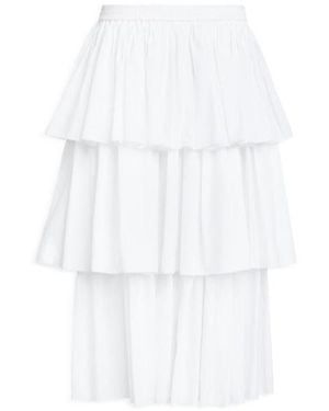 Alaïa Openwork Cotton Ruffle Skirt - White