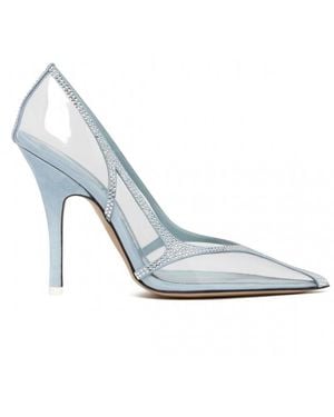 The Attico The Venus Embellished Pointed Toe Pumps - Blue