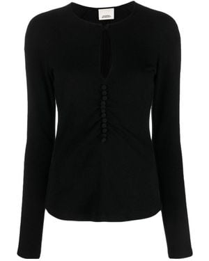 Isabel Marant Long Sleeved Straight Hem Blouse - Black