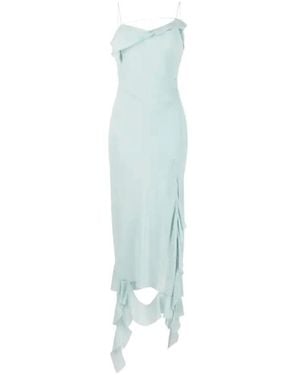 Acne Studios Asymmetric Ruffled Midi Dress - Blue