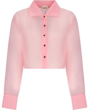 KHAITE Jasen Cropped Shirt - Pink