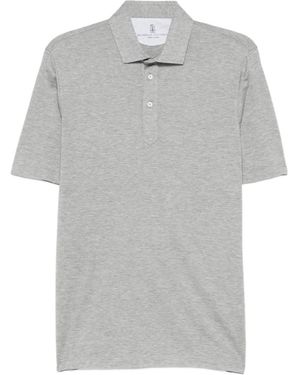 Brunello Cucinelli Button-Placket Polo Shirt - Grey