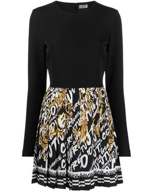 Versace Jeans Couture Logo Brush Couture Dress - Black
