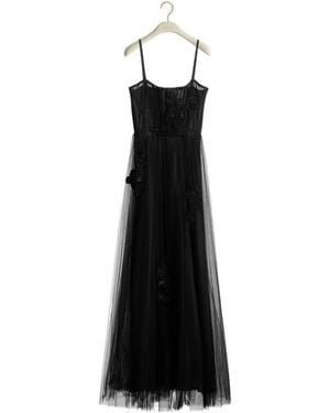 Dior Embroidered Long Dress - Black