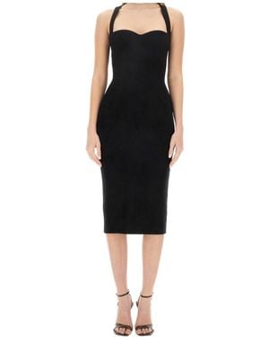 Philosophy Di Lorenzo Serafini Slim Fit Midi Dress With Sweetheart Neckline - Black