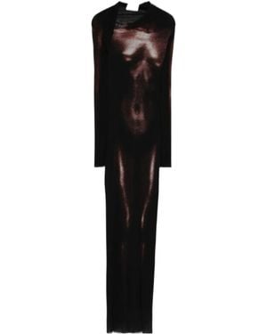 Jean Paul Gaultier Body-Print Long Dress - Blue