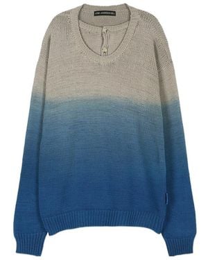 ANDERSSON BELL Gradient Henley Collar Jumper - Blue