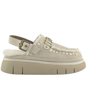 Mou Bounce Back Strapped Clogs - Grey