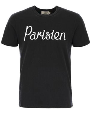 Maison Kitsuné Cotton Logo-Printed T-Shirt - Black