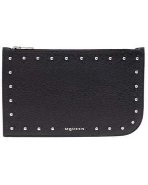 McQueen Sling Stud Embellished Zipped Pouch - Black