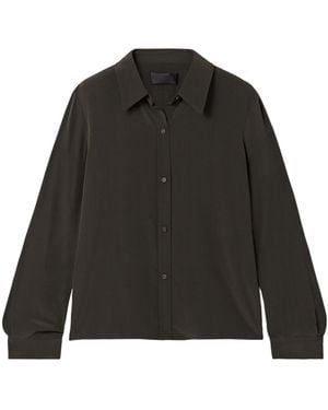 Nili Lotan Simone Silk-Crepe Shirt - Black