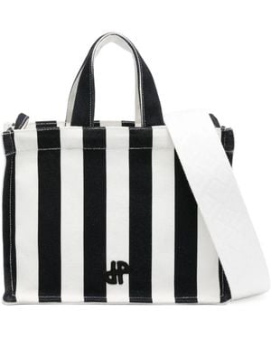 Patou Striped Everyday Tote Bag - Black
