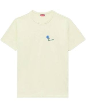 KENZO Tulip' Embroidered Slim T-Shirt - White