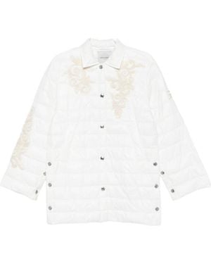 ERMANNO FIRENZE Embroidered Quilted Coat - White