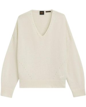 BOSS Long-Sleeved Knitwear - White