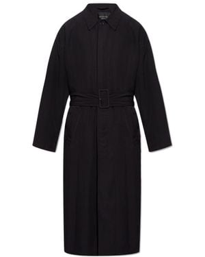 Balenciaga Belted Mid-Length Trench Coat - Black