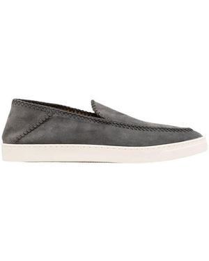 Giorgio Armani Logo Low-Top Leisure Trainers - Grey