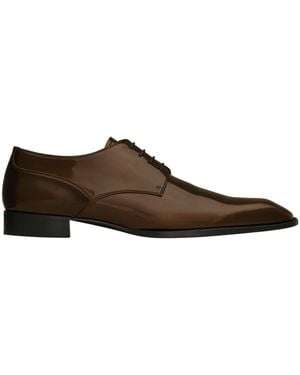 Saint Laurent Stanton Lace-Up Derby Shoes - Brown