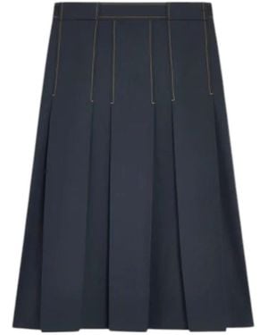 Semicouture Pleated Midi Skirt - Blue