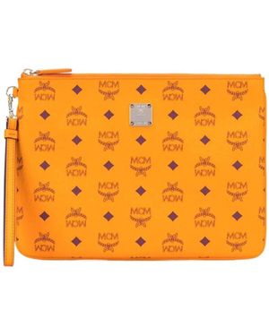 MCM Logo Alphabet Printed Handbag - Orange