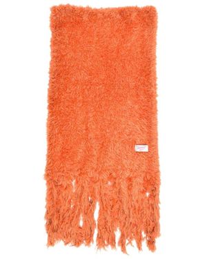 Bonsai Fluffy Frayed Scarf - Orange