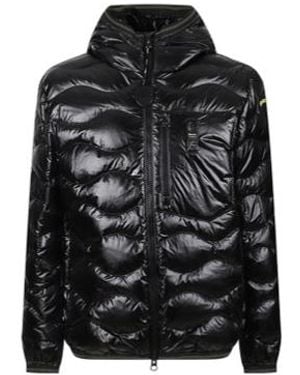 Blauer Usa Blauer Wave Quilted Hooded Down Jacket - Black