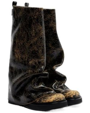 The Attico Ruched High Boots - Black