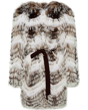 Yves Salomon Belted Coat - Grey