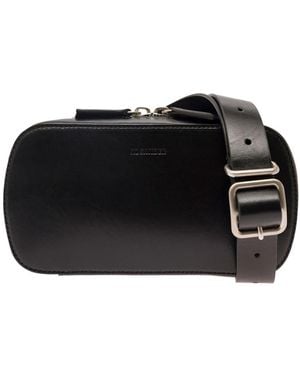 Jil Sander Logo Debossed Double-Zip Belt Bag - Black