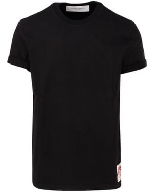 Golden Goose Logo Embroidered Crewneck T-Shirt - Black