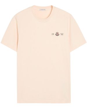 Moncler Logo Stretch-Cotton T-Shirt - Natural