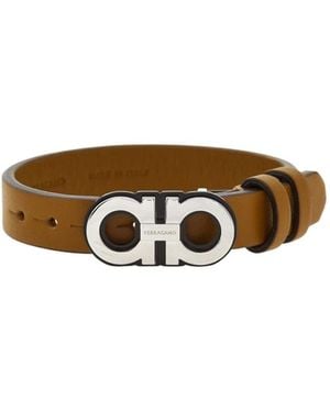 Ferragamo Double Gancini Bracelet - Brown