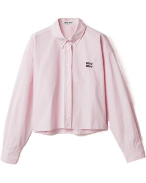 Miu Miu Poplin Shirt - Pink