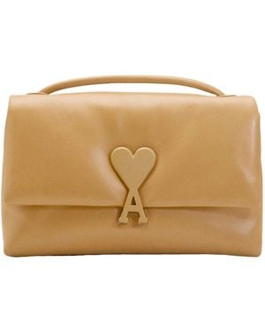 Ami Paris Voulez-Vous Heart-Embellishment Tote Bag - Natural