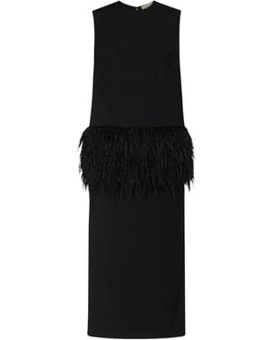 Loulou de Saison Sleeveless Dress With Feather Fringe - Black
