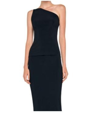 Norma Kamali One Shoulder Top - Blue