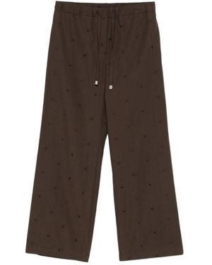 The Attico The Embroidered Long Pants - Brown