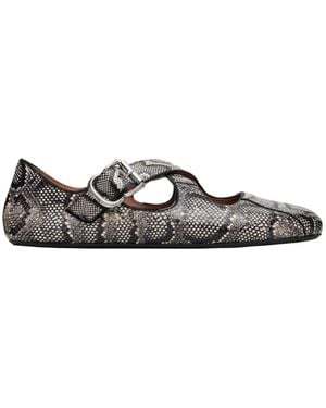 Alaïa Criss Cross Snake Ballet Flats - Multicolor
