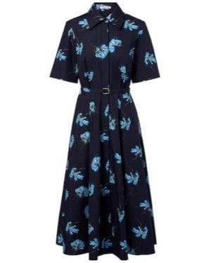 Emilia Wickstead Floral Cotton Shirt Dress - Blue