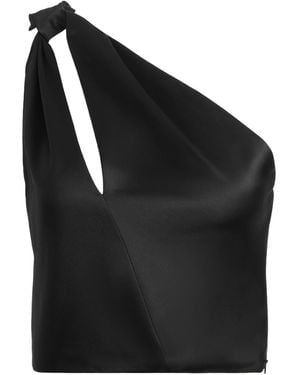 Alice + Olivia Piera One-Shoulder Twisted Vest - Black