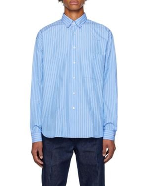 Lanvin Striped Straight Hem Shirt - Blue