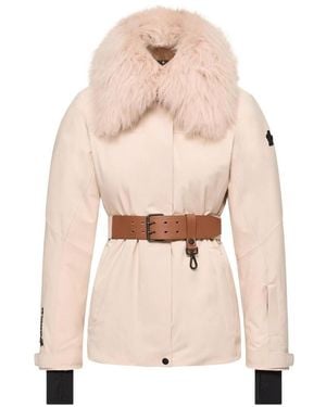 Moncler Vizelles Shearling-Trimmed Ski Jacket - Pink