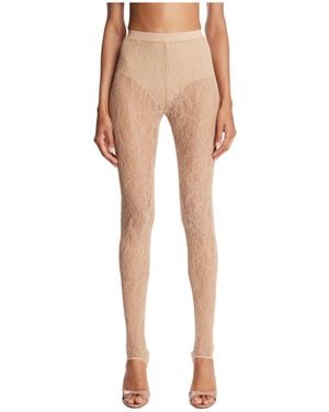 Wardrobe NYC Lace Stirrup Leggings - Natural
