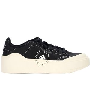 adidas By Stella McCartney Logo-Print Lace-Up Trainers - Black