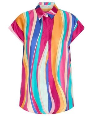 Marella Knot-Detail Silk Shirt - Blue