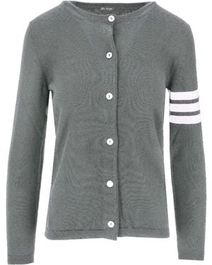 Lela Rose Striped Knit Cardigan - Grey