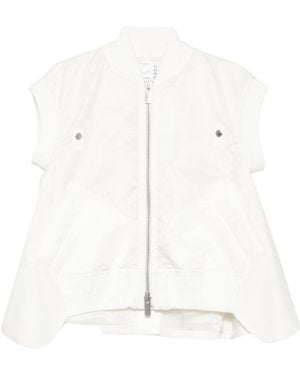 Sacai Zip Silk Jumper - White