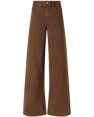 The Elder Statesman Cotton-Twill Wide-Leg Trousers - Brown